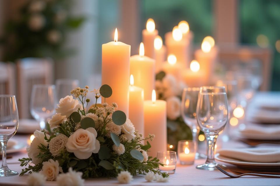 Candele matrimonio centrotavola